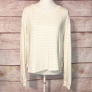Marine Layer White and Yellow Striped Long Sleeve Top Size M